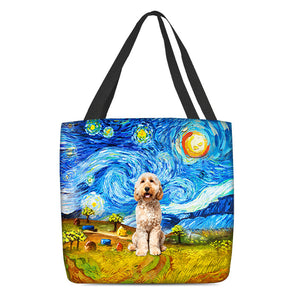 Goldendoodle-Oil Painting-Cloth Tote Bag