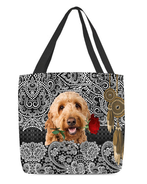 Goldendoodle-Rose Cloth Tote Bag