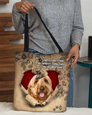 Goldendoodle-Torn Cloth Tote Bag