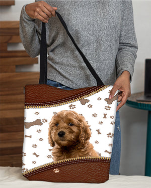 Goldendoodle-Zipper Texture-Cloth Tote Bag