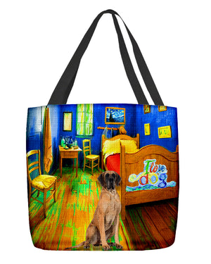 Great Dane in the bedroom-Cloth Tote Bag