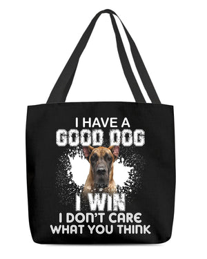 Great Dane-I Win Cloth Tote Bag