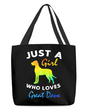 Great Dane-Just A Girl-Cloth Tote Bag