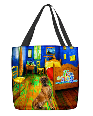 Great Dane in the bedroom 3-Cloth Tote Bag