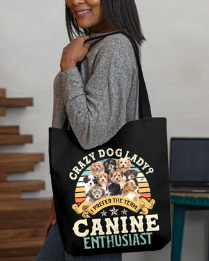 Havanese-Crazy Dog Lady Cloth Tote Bag