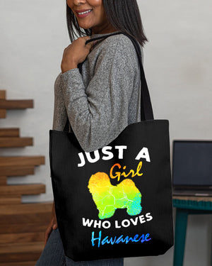 Havanese-Just A Girl-Cloth Tote Bag