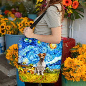 Jack Russell Terrier-Oil Painting-Cloth Tote Bag