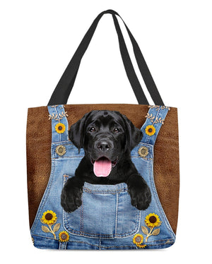 Labrador Retriever And Sunflower-Cloth Tote Bag