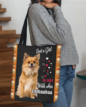 Long Hair Chihuahua In Love-Cloth Tote Bag