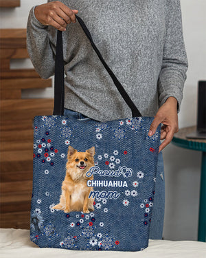 Long Hair Chihuahua Pround Mom-Cloth Tote Bag