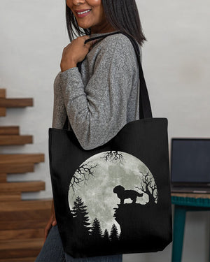 Maltese-Night Moon Cloth Tote Bag