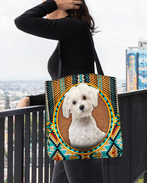 Maltese2-Ethnic Style Cloth Tote Bag