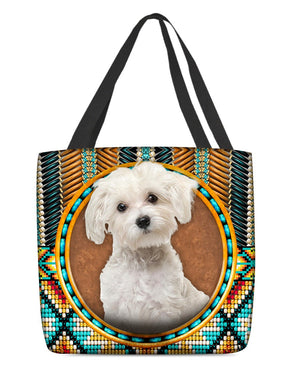 Maltese2-Ethnic Style Cloth Tote Bag