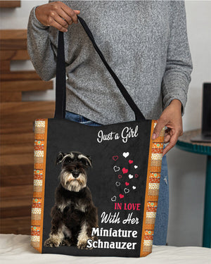 Miniature Schnauzer In Love-Cloth Tote Bag