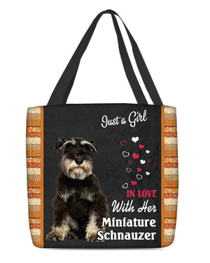 Miniature Schnauzer In Love-Cloth Tote Bag