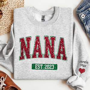 Glitter Grandma Mom Kids EST Year Personalized Sweatshirt