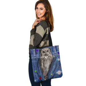 OWL-The Rainbow-Cloth Tote Bag