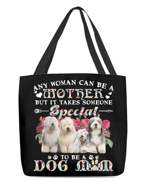 Old English Sheepdog-A Dog Mom Cloth Tote Bag