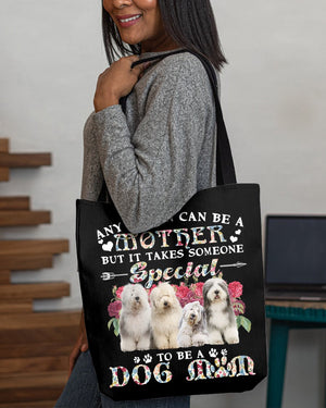 Old English Sheepdog-A Dog Mom Cloth Tote Bag