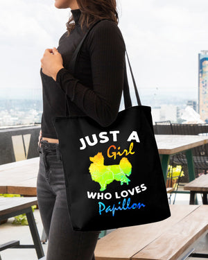 Papillon-Just A Girl-Cloth Tote Bag