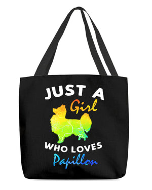 Papillon-Just A Girl-Cloth Tote Bag