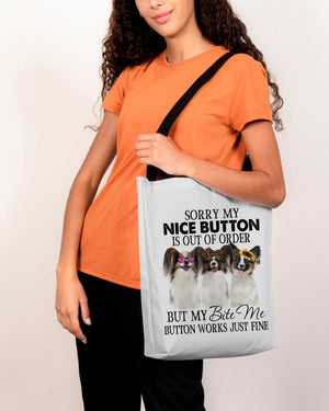 Papillon-Bite Me Button-Cloth Tote Bag