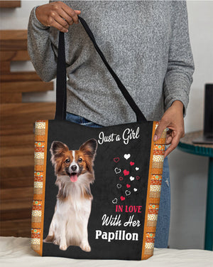 Papillon In Love-Cloth Tote Bag