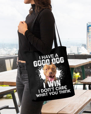 Pitbull-I Win Cloth Tote Bag