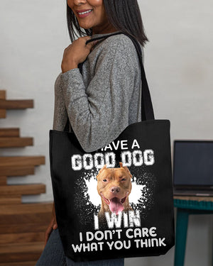 Pitbull-I Win Cloth Tote Bag