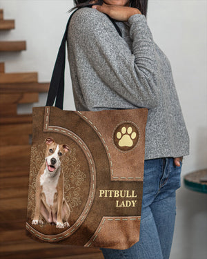 Pitbull-Lady&Dog Cloth Tote Bag