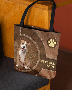 Pitbull-Lady&Dog Cloth Tote Bag