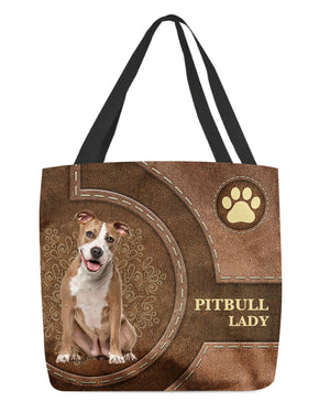 Pitbull-Lady&Dog Cloth Tote Bag