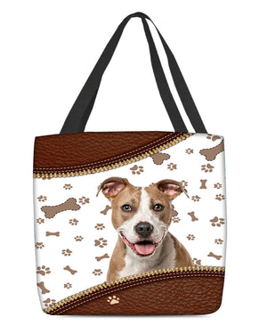 Pitbull-Zipper Texture-Cloth Tote Bag