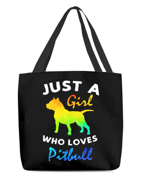 Pitbull2-Just A Girl-Cloth Tote Bag