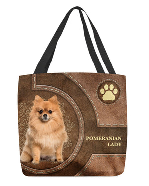 Pomeranian-Lady&Dog Cloth Tote Bag