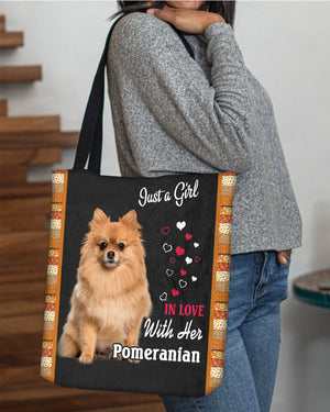 Pomeranian In Love-Cloth Tote Bag