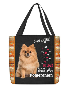 Pomeranian In Love-Cloth Tote Bag