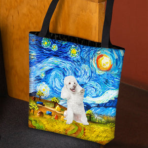 Poodle 2-Oil Painting-Cloth Tote Bag