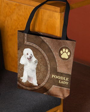 Poodle 2-Lady&Dog Cloth Tote Bag