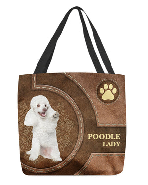 Poodle 2-Lady&Dog Cloth Tote Bag