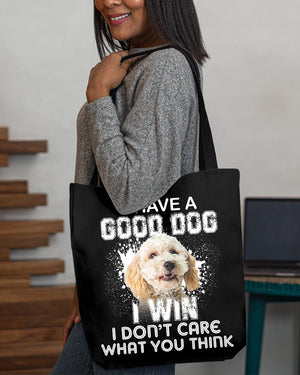 Poodle Crossbreed-I Win Cloth Tote Bag