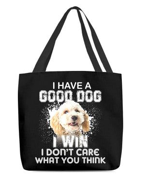 Poodle Crossbreed-I Win Cloth Tote Bag