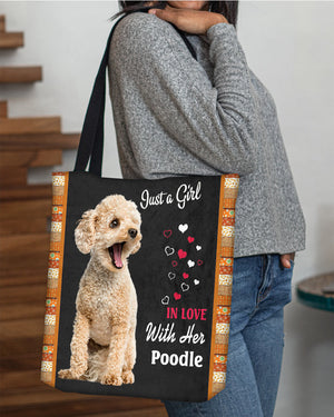 Poodle In Love-Cloth Tote Bag