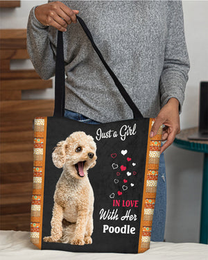 Poodle In Love-Cloth Tote Bag