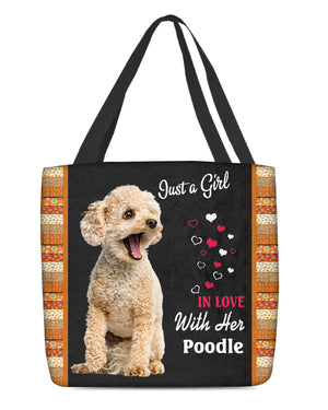 Poodle In Love-Cloth Tote Bag