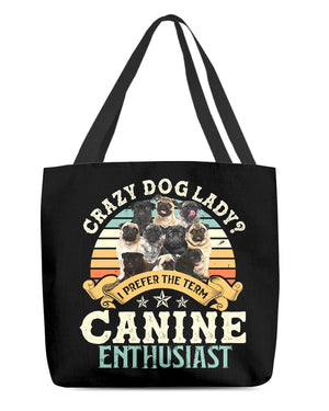 Pug-Crazy Dog Lady Cloth Tote Bag