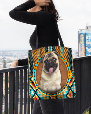 Pug 2-Ethnic Style Cloth Tote Bag