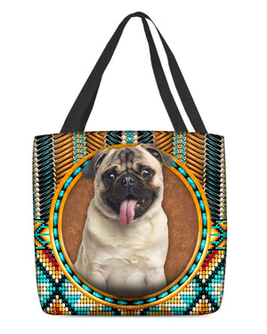 Pug 2-Ethnic Style Cloth Tote Bag