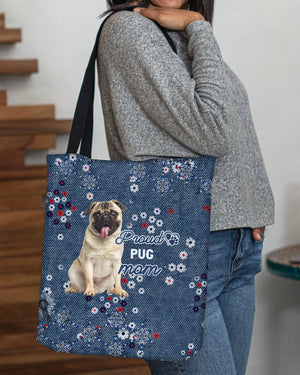 Pug (2) Pround Mom-Cloth Tote Bag