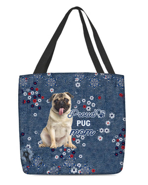 Pug (2) Pround Mom-Cloth Tote Bag